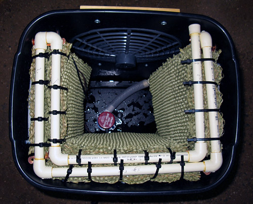 Inside the swamp cooler