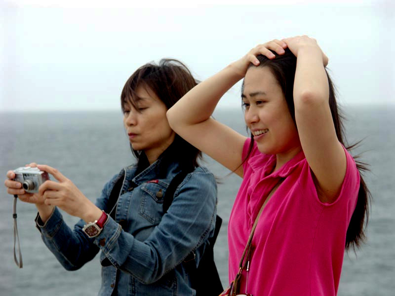 Two girls with a camera