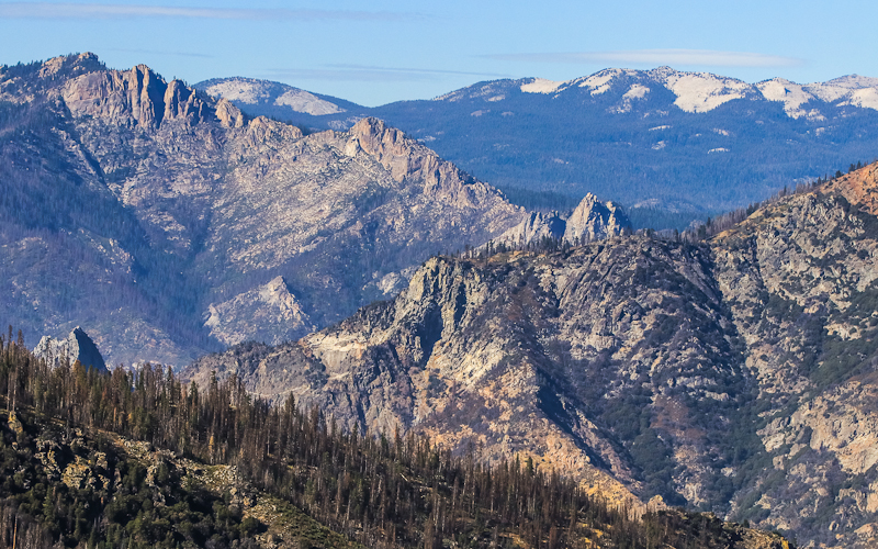 Close up of a mountainous area in Giant Sequoia National Monument