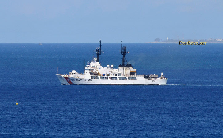 August 2010 - U. S. Coast Guard Cutter MELLON (WHEC-717) going out on patrol from CG Base Sand Island, Honolulu