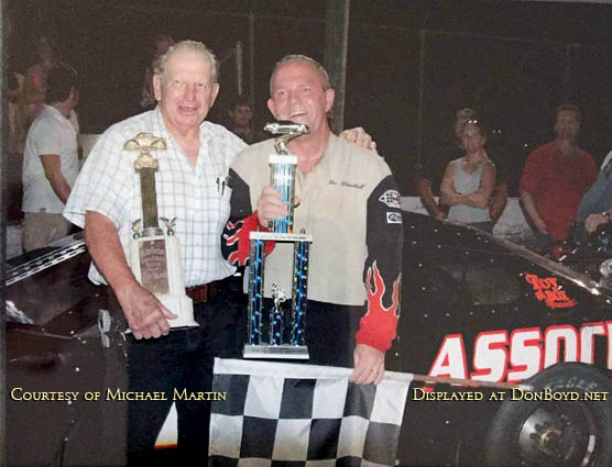 2004 - Herb Tillman, winner of Hialeah Speedways 1st race in July 1954, with unidentified last winner at the last race in 2004