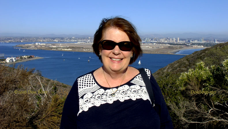 November 2016 - Karen at Cabrillo National Monument on Point Loma west of San Diego