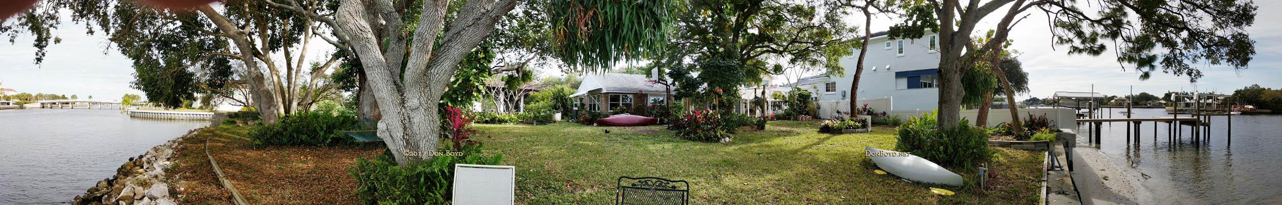 January 2017 - panoramic view of Wendy and Jims backyard in St. Petersburg (scroll to the right)