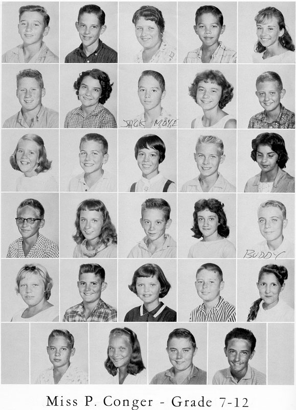 1962 - Grade 7-12 at Palm Springs Junior High - Miss Conger