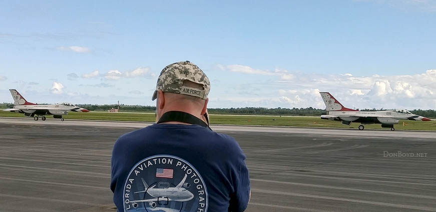 November 2016 - Kev Cook shooting the USAF Thunderbirds taxiing back after performing a great high show