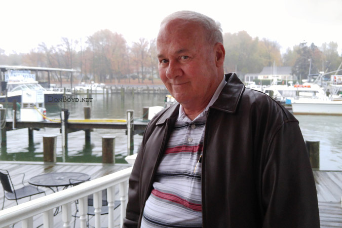 November 2015 - stuffed Don Boyd outside the Kentmorr Restaurant & Crab House after a huge delicious meal