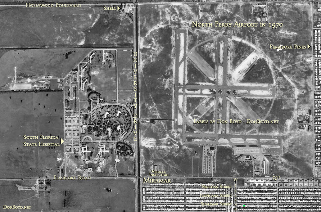 1970 - North Perry Airport in Broward County north of Miramar and west of the original Pembroke Pines