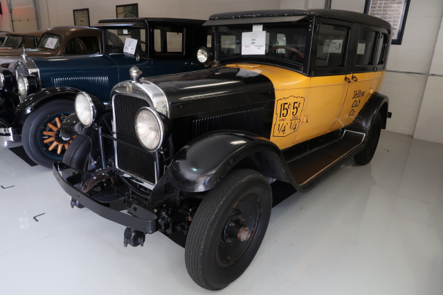 1930 GMC Model Six Yellow Taxi Cab, used in the 1946 James Stewart movie Its a Wonderful Life (1097)