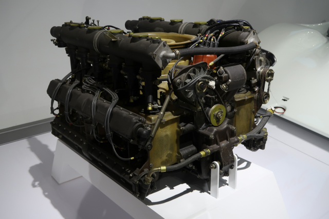 C. 1969 Type 912 air-cooled, flat-12 engine of Porsche 917. Later turbocharged 5.0 to 5.4 liter versions, over 1000 hp. (1889)