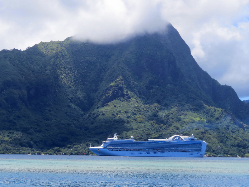Emerald Princess at anchor off Moorea