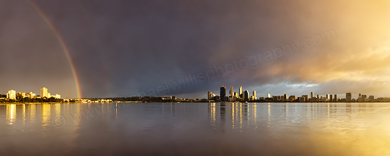 Perth and the Swan River at Sunrise, 2nd August 2011