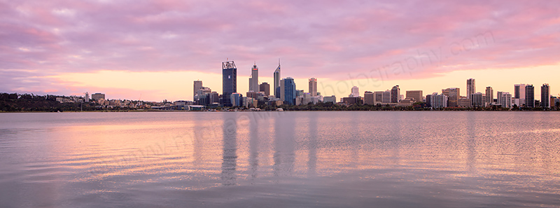 Perth and the Swan River at Sunrise, 4th February 2012