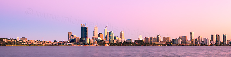 Perth and the Swan River at Sunrise, 2nd March 2012