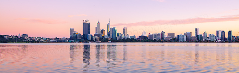Perth and the Swan River at Sunrise, 14th April 2012