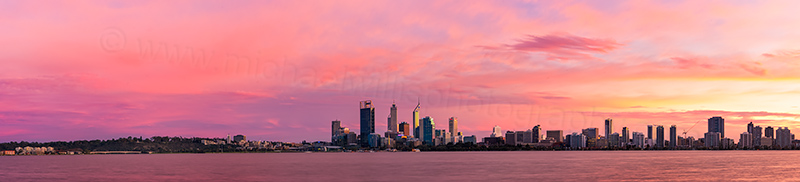 Perth and the Swan River at Sunrise, 5th June 2012