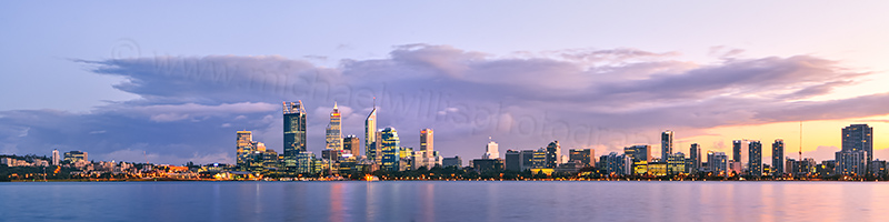 Perth and the Swan River at Sunrise, 8th June 2012