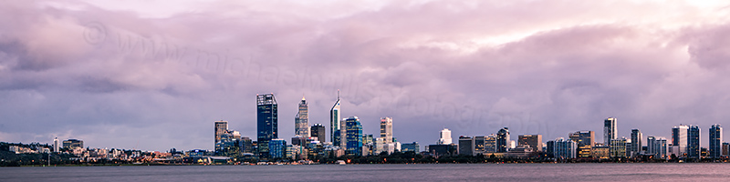 Perth and the Swan River at Sunrise, 13th June 2012