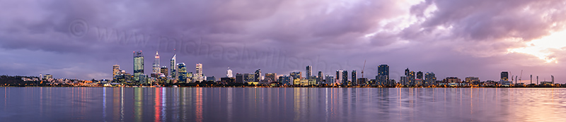 Perth and the Swan River at Sunrise, 28th June 2012
