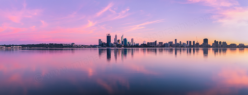 Perth and the Swan River at Sunrise, 29th July 2012