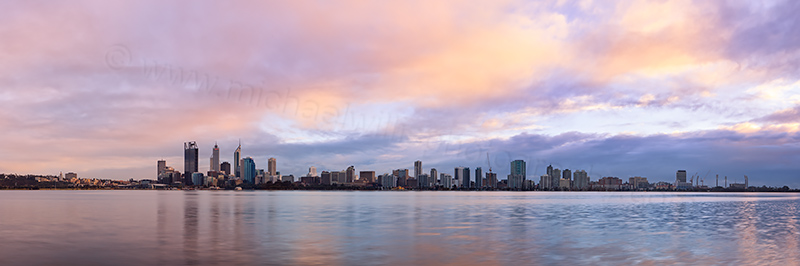 Perth and the Swan River at Sunrise, 3rd August 2012