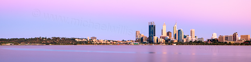 Perth and the Swan River at Sunrise, 25th December 2012