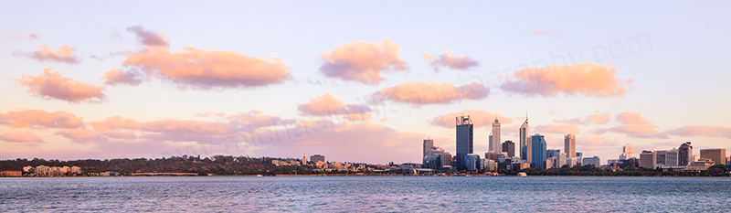 Perth and the Swan River at Sunrise, 17th January 2013