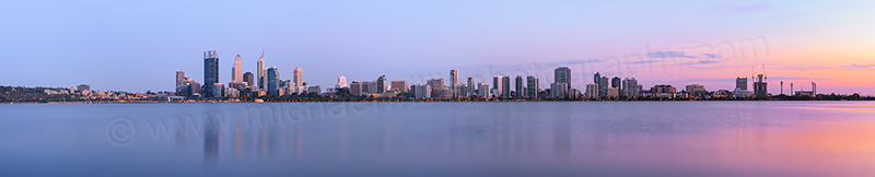 Perth and the Swan River at Sunrise, 15th February 2013