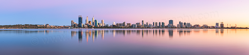 Perth and the Swan River at Sunrise, 2nd March 2013