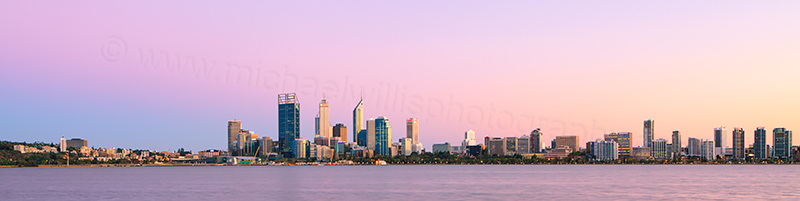 Perth and the Swan River at Sunrise, 8th March 2013