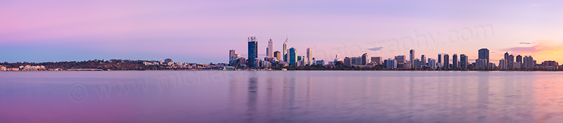 Perth and the Swan River at Sunrise, 4th April 2013