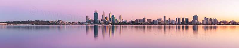 Perth and the Swan River at Sunrise, 9th April 2013