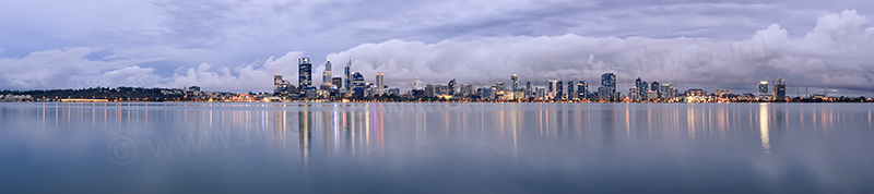 Perth and the Swan River at Sunrise, 16th April 2013