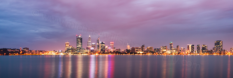 Perth and the Swan River at Sunrise, 17th April 2013