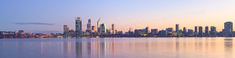 Perth and the Swan River at Sunrise, 19th June 2013