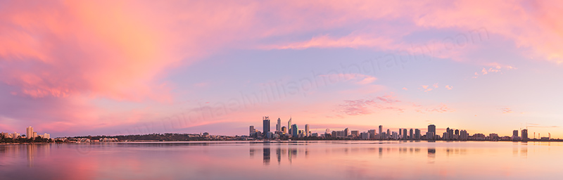 Perth and the Swan River at Sunrise, 6th July 2013