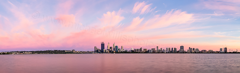 Perth and the Swan River at Sunrise, 21st December 2013