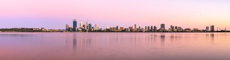 Perth and the Swan River at Sunrise, 3rd January 2013