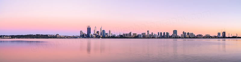 Perth and the Swan River at Sunrise, 4th January 2014