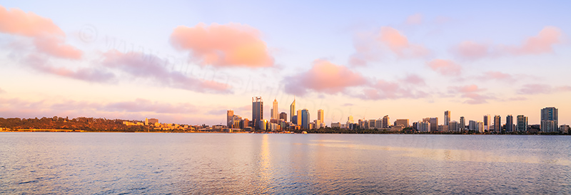 Perth and the Swan River at Sunrise, 7th January 2014
