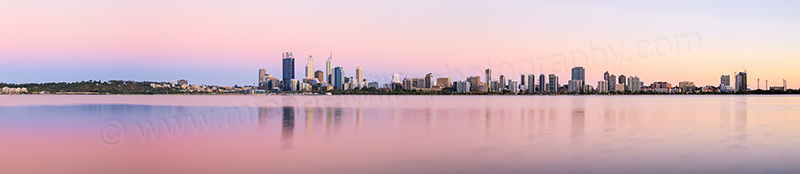 Perth and the Swan River at Sunrise, 19th January 2014