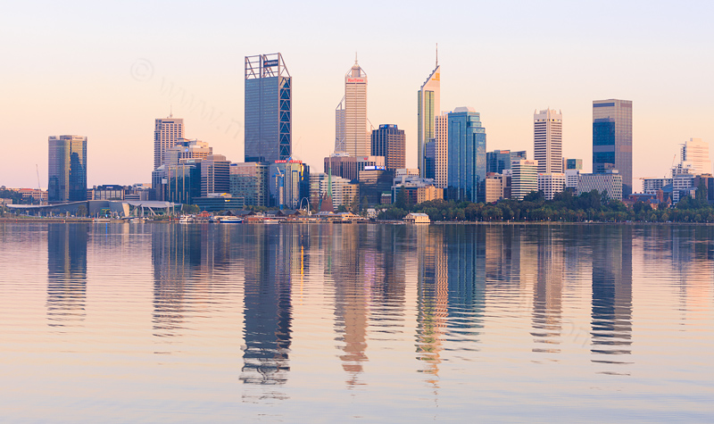 Perth and the Swan River at Sunrise, 3rd March 2017