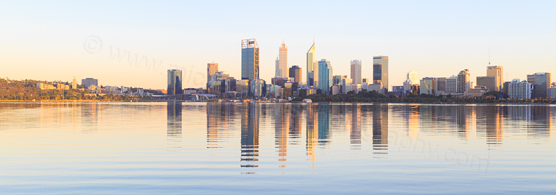 Perth and the Swan River at Sunrise, 6th March 2017