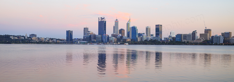 Perth and the Swan River at Sunrise, 8th March 2017