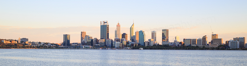 Perth and the Swan River at Sunrise, 9th March 2017