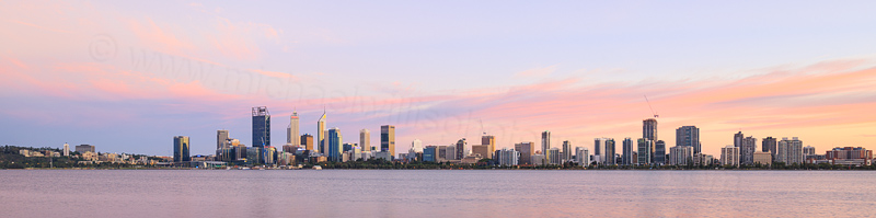 Perth and the Swan River at Sunrise, 11th March 2017