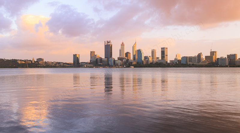 Perth and the Swan River at Sunrise, 15th March 2017
