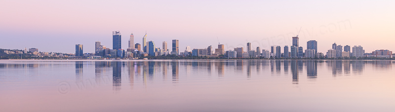 Perth and the Swan River at Sunrise, 25th March 2017