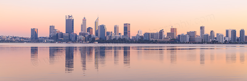 Perth and the Swan River at Sunrise, 5th April 2017