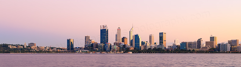 Perth and the Swan River at Sunrise, 11th April 2017