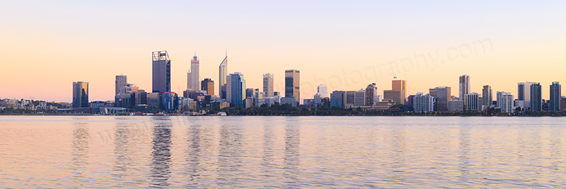 Perth and the Swan River at Sunrise, 12th April 2017